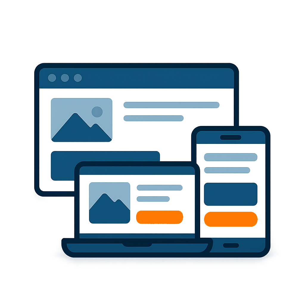 Leistungen Modernes WebDesign orange